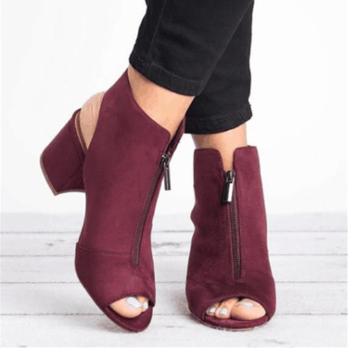 鱼嘴凉鞋女粗跟凉靴women high heels shoes for ladies sandals