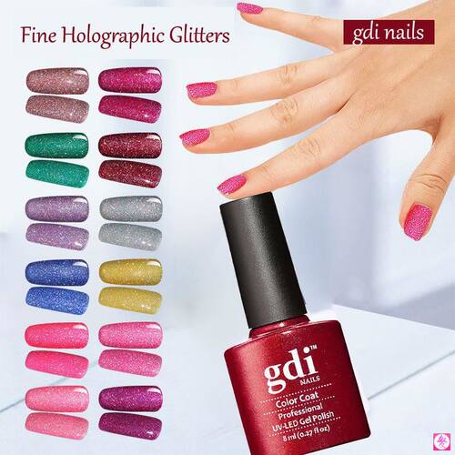 Fine Holographic Glitters UV LED Soak Off Gel Nail Polish