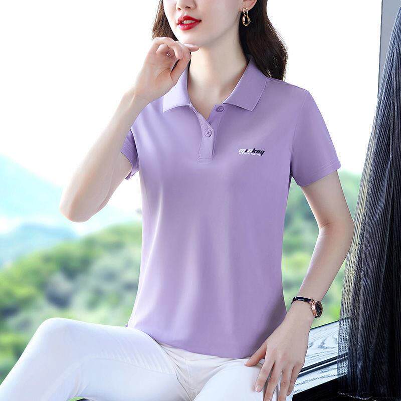 翻领短袖t恤女夏季新款polo