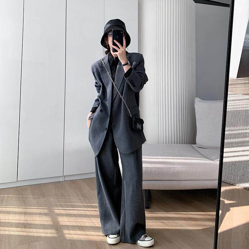 毛呢套装女2025冬季新款韩版时尚气质宽松显瘦羊毛呢西装两件套,女装/女士精品,时尚套装,淘宝优惠券,粉丝福利购,淘宝优惠卷