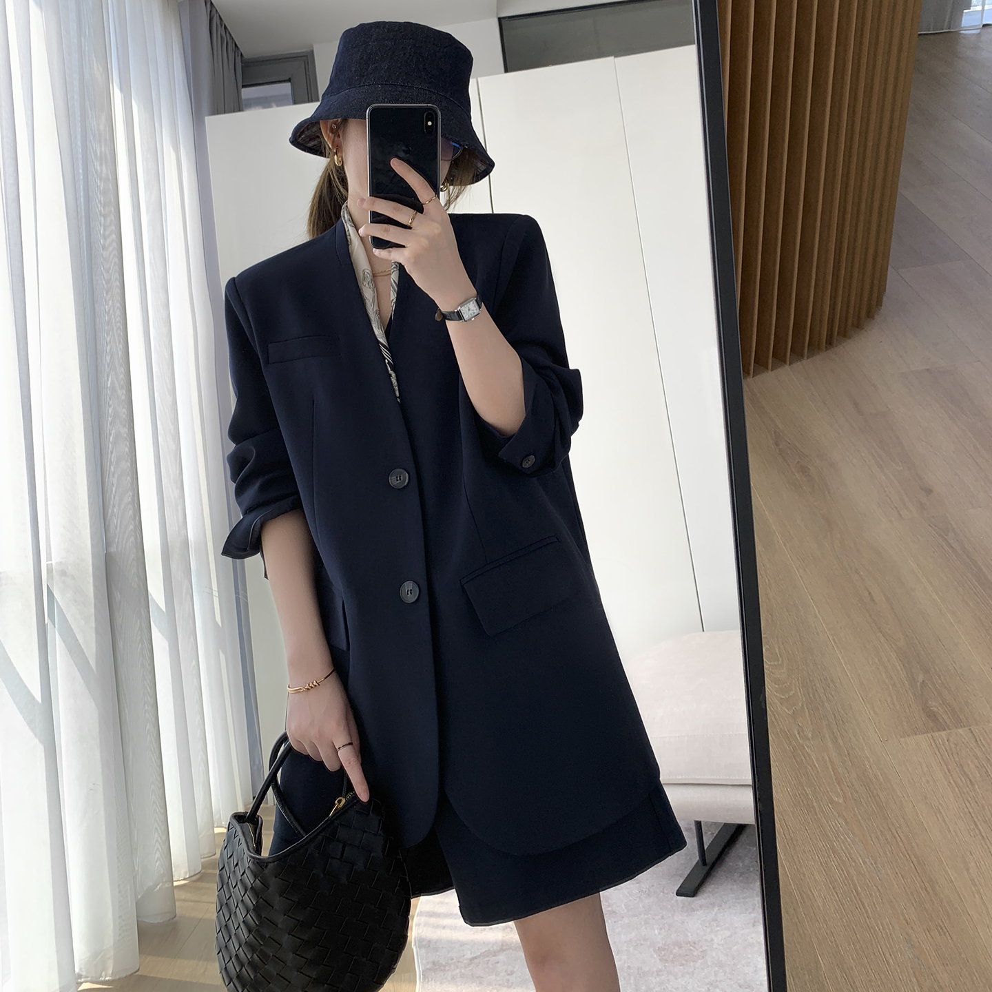 2025秋季新款无领西装套装女