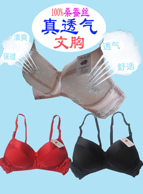 春姿鸟双面桑蚕丝夏季薄款透气真丝保健文胸内衣AB杯无圈厂家直销