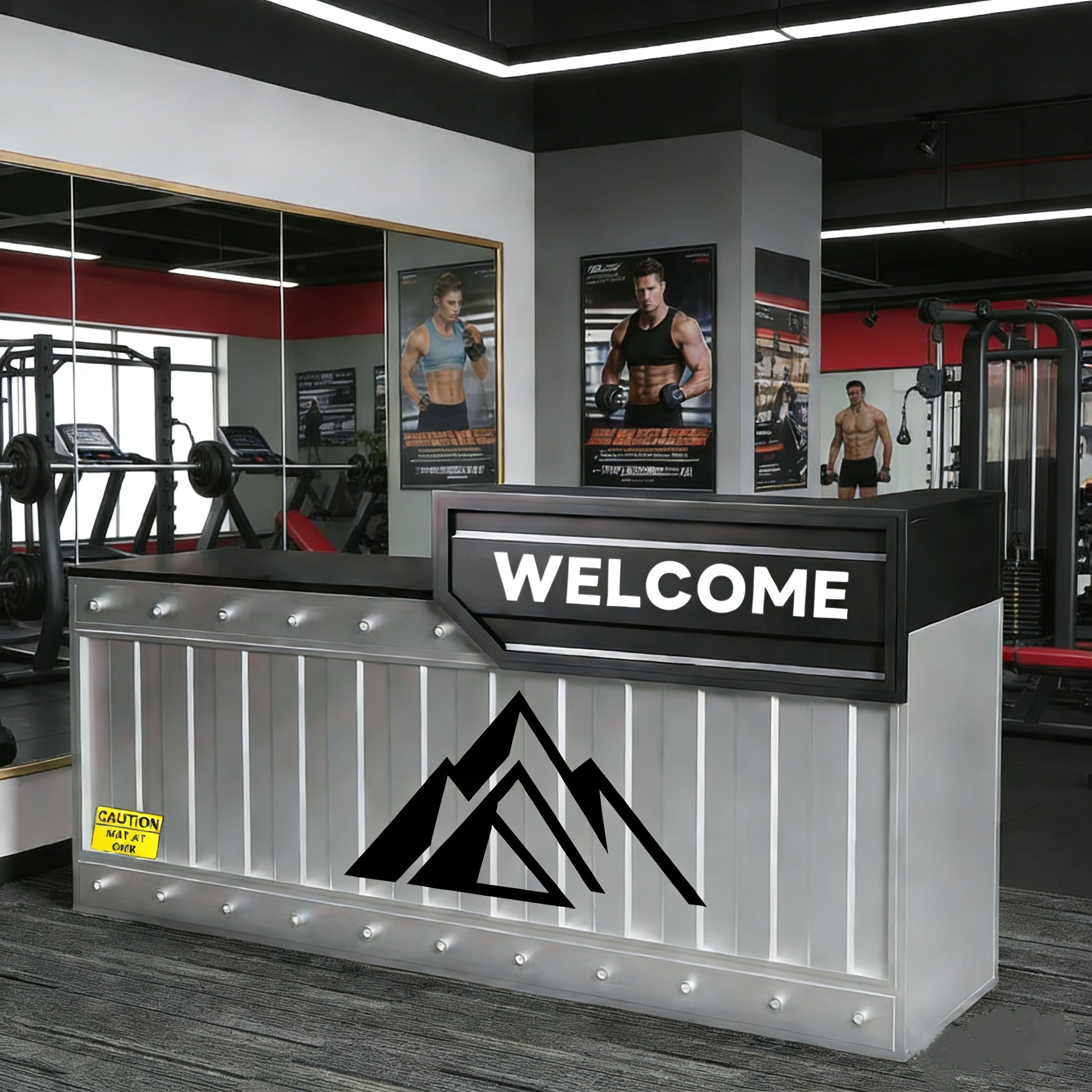 工业风酒吧吧台收银台集装箱奶茶店咖啡厅商用创意转角前台接待台