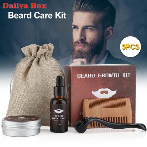 4 Parts/Set Beard Growth Kit Hair  Essential Oil