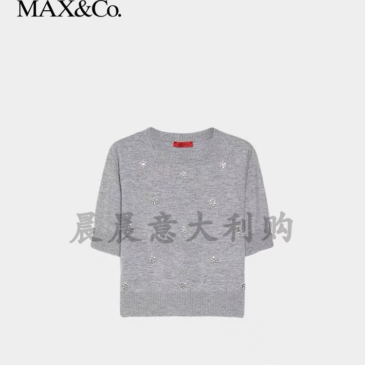 maxco意大利专柜正品代购Max&Co25春夏镶嵌短袖毛衣羊毛衫MENDOZA