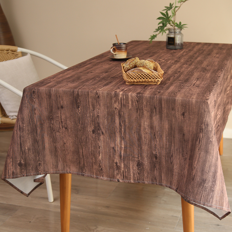复古立体仿真木纹防水桌布