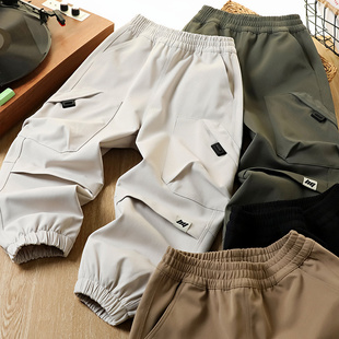 童装男童工装裤儿童裤子春秋季2026新款户外春装休闲宽松长裤