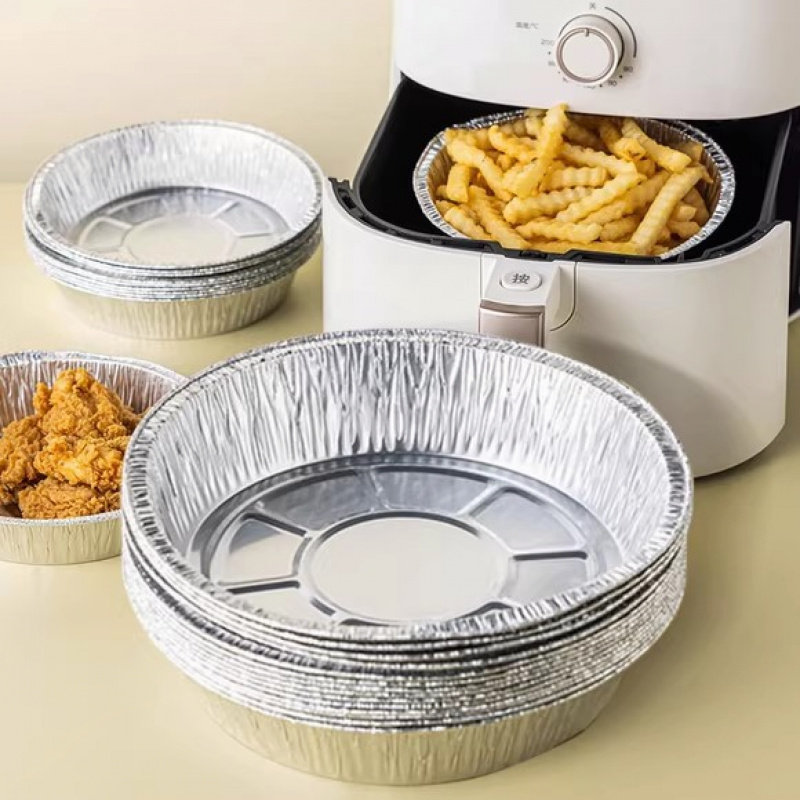 空气炸锅专用纸锡纸盘烧烤箱烘焙锡箔碗家用锡纸盒食物纸碗