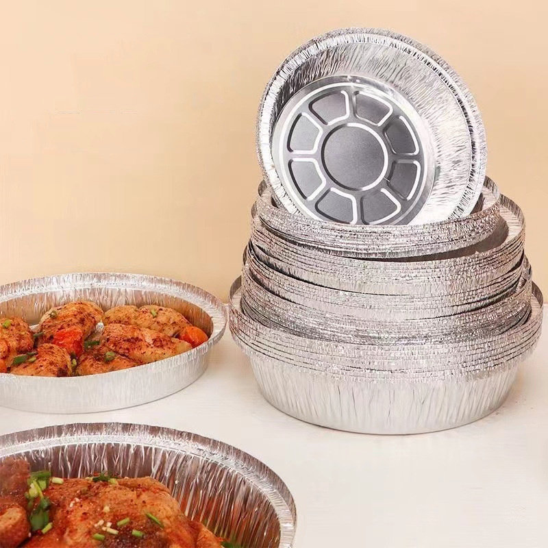 空气炸锅专用纸锡纸盘烧烤箱烘焙锡箔碗家用锡纸盒食物纸碗