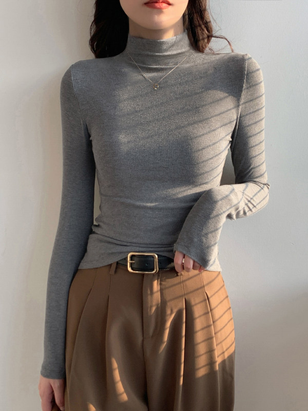 半高领打底衫女2025新款秋季内搭可外穿轻奢修身毛衣针织衫上衣女