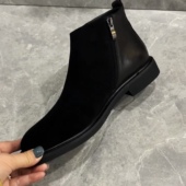 高帮男士 黑色鞋 透气韩版 2086头层牛皮休闲新款 拼接皮休闲男皮鞋