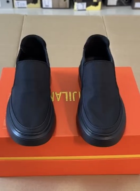 8111时尚男鞋新款休闲板鞋新款低帮男士一脚蹬黑色鞋透气休闲男鞋