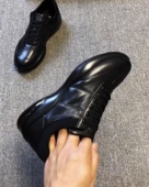 K26休闲软皮板鞋 韩版 新款 1075 低帮一脚蹬男士 黑色鞋 休闲男皮鞋