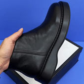 新款 休闲男皮鞋 高帮侧拉链男士 韩版 黑色鞋 02611商务休闲软皮板鞋