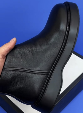 02611商务休闲软皮板鞋新款高帮侧拉链男士黑色鞋韩版休闲男皮鞋