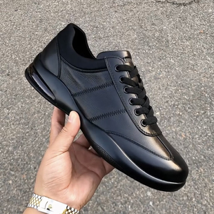 低帮一脚蹬男士 新款 黑色鞋 韩版 1075 休闲男皮鞋 K26休闲软皮板鞋