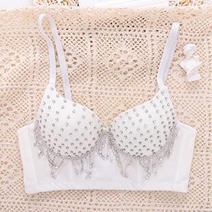 Belly vest nail bead outer camisole tassel dance women