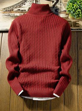 Male Sweater Winter Pullover Turtle Neck Men s Jumper White