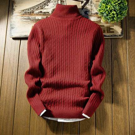 Male Sweater Winter Pullover Turtle Neck Men s Jumper White