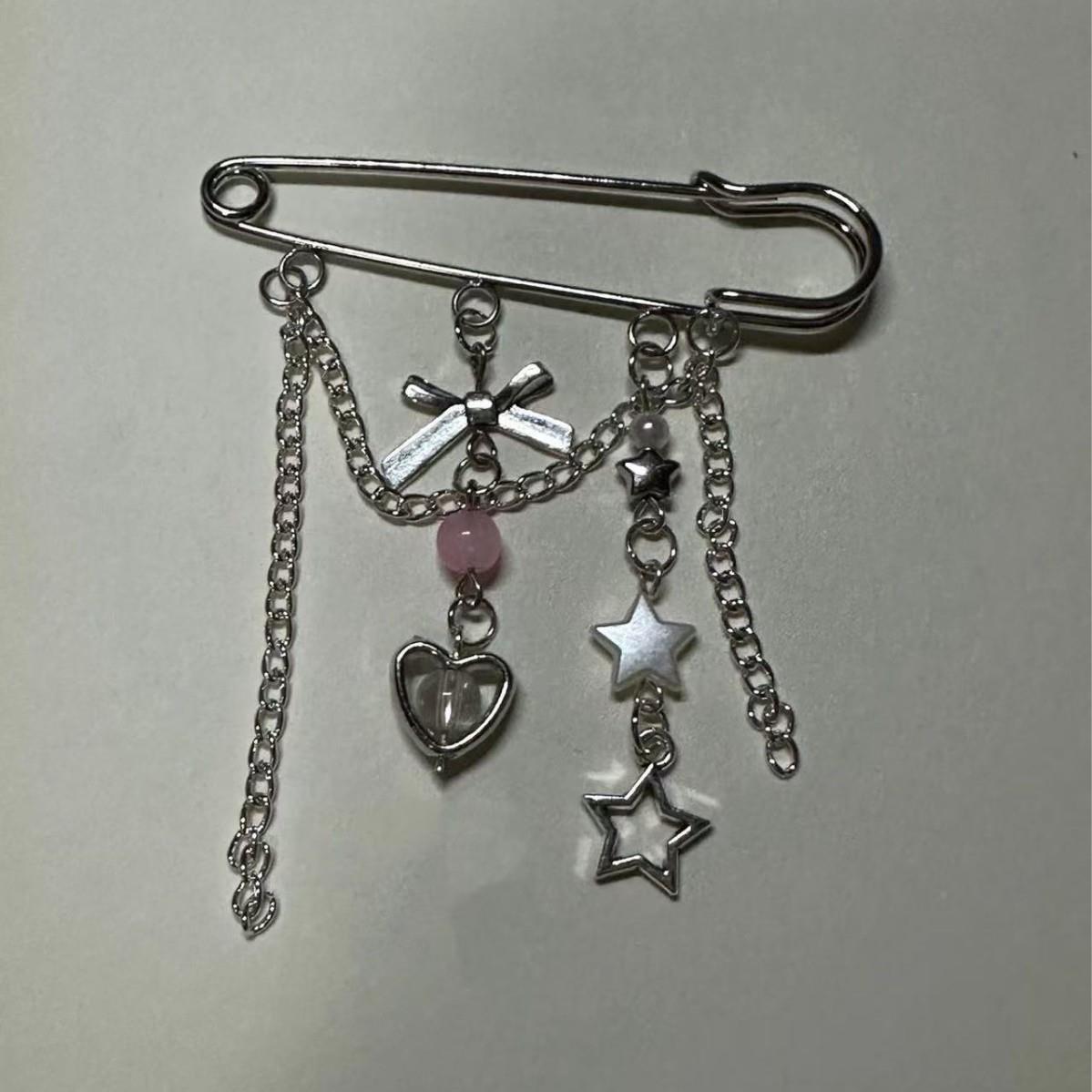 Handmade Star Y2K Pin Brooch Pin Stylish Bag Hanging Decors