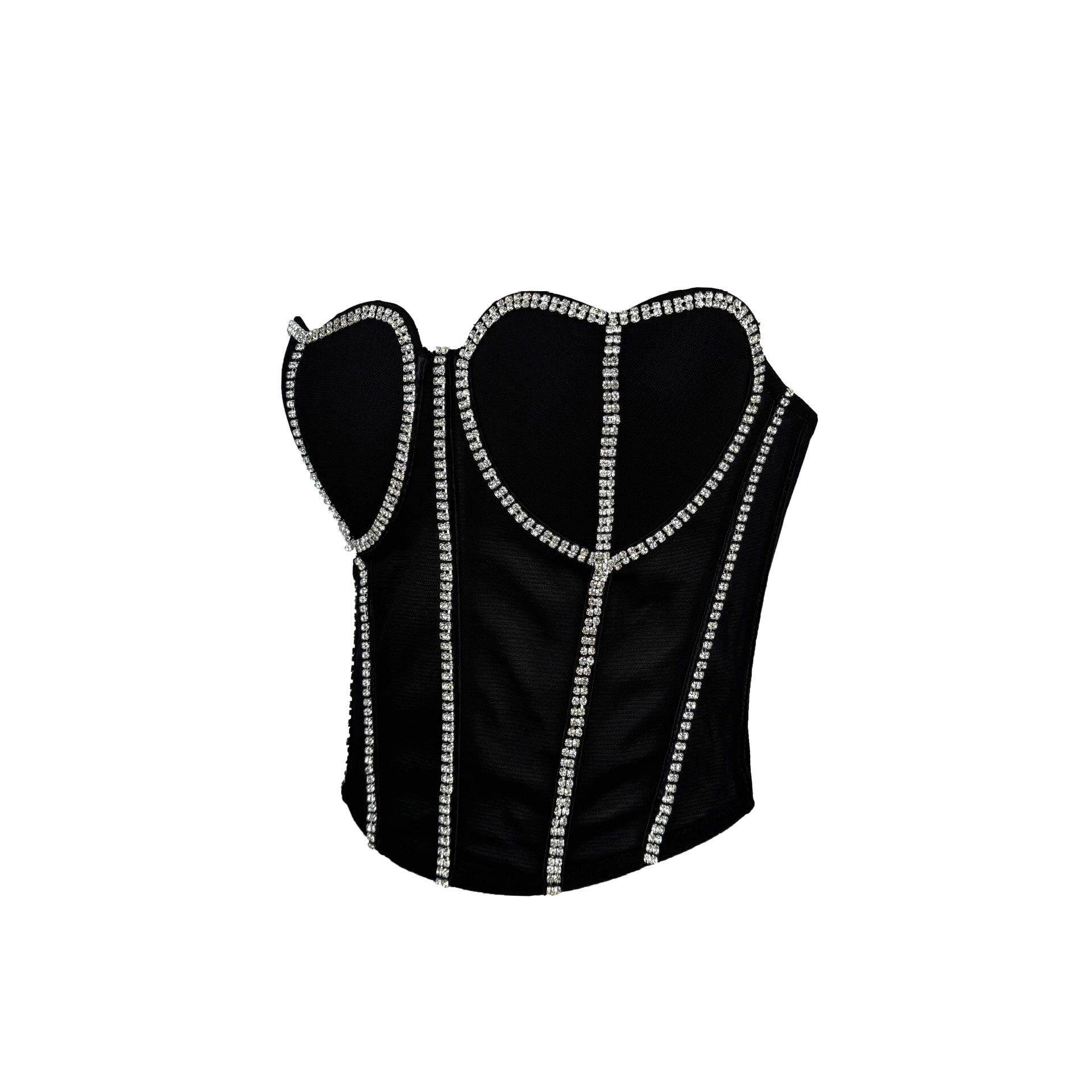 Fishbone corset with suspender vest 鱼骨胸衣吊带背心内穿文胸