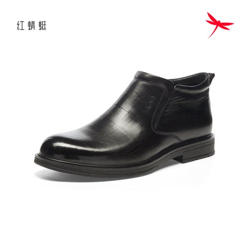 红蜻蜓2025冬季新男鞋高帮牛皮休