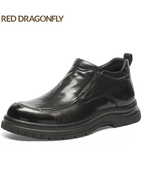 红蜻蜓冬牛皮男靴冬季DD62000141H短靴棉鞋 DD62000142H 耐磨透气