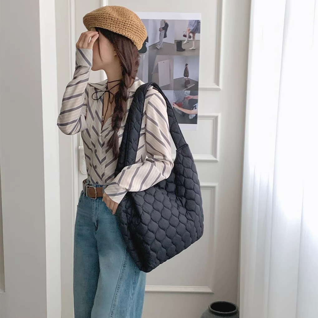 温柔ins布包 秋冬新款单肩包休闲韩风学生背包大容量托特包学生包