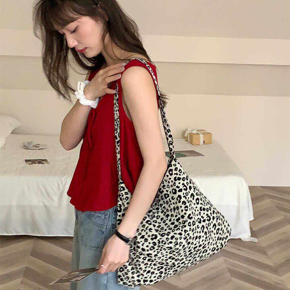 豹纹帆布包女2026新款韩版百搭单肩大容量学生上课通勤托特包包,箱包皮具/热销女包/男包,时尚帆布包,淘宝优惠券,粉丝福利购,淘宝优惠卷