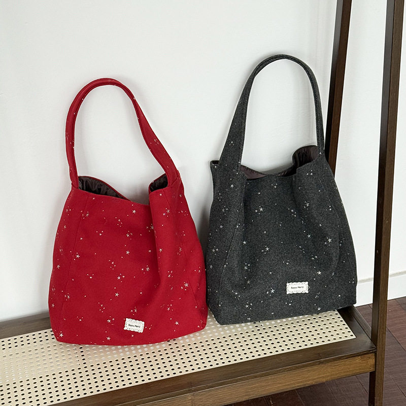 韩版圣诞文艺风简约包包元旦秋冬大容量闪亮星星质感通勤单肩女包,箱包皮具/热销女包/男包,时尚帆布包,淘宝优惠券,粉丝福利购,淘宝优惠卷