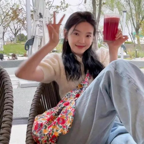 嗨橙帆布包碎花布包同款双层