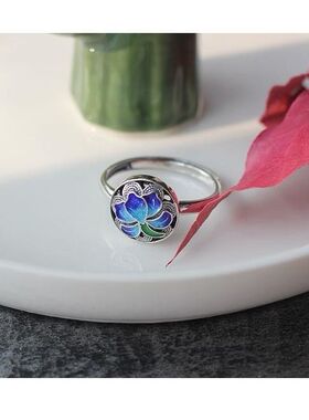 烧蓝工艺饰品简约开口莲花圆形民