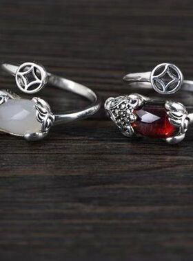 复古做旧民族风时尚个性小众戒指