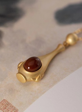 新中式简约气质高档经典花瓶个性设计吊坠项链女士款送妈妈婆婆