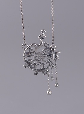 入梦S925纯银孔雀吊坠复古民族风