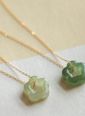 小众梅花吊坠女士纯银锁骨链子镂