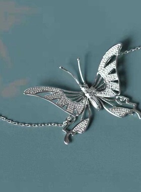 新款复古设计铜镀银项链女神锁骨