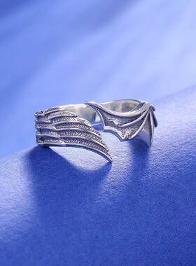 韩版恶魔镀白金指环对戒