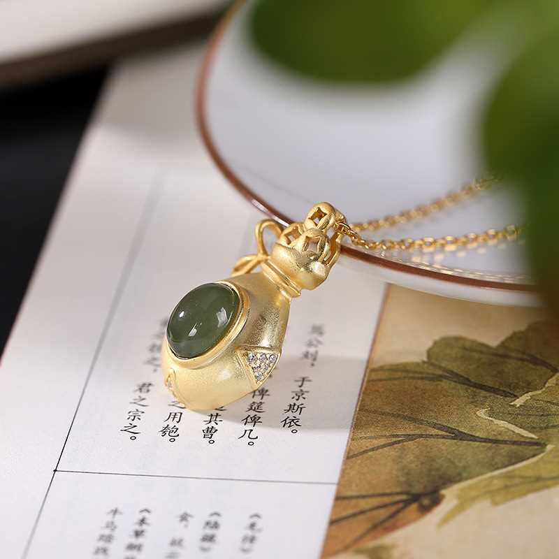 复古简约风个性时尚百搭福袋钱袋小众设计气质百搭吊坠项链女士款