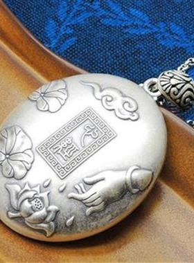 复古做旧泰银莲花吊坠男女时尚挂