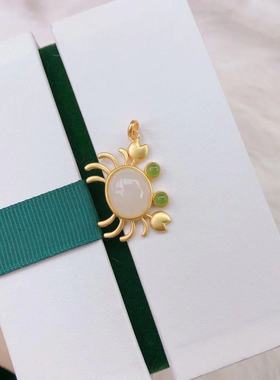 原创新款小众时尚设计小螃蟹吊坠本命年招财好运吉祥项链女士款