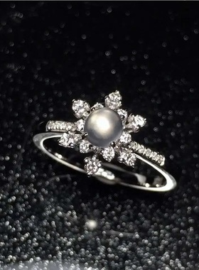 原创个性时尚设计轻奢银镶嵌戒指