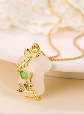 新中式宫廷风挂件古法旗袍猫眼石