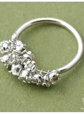 女士款小清新镀银活口戒指