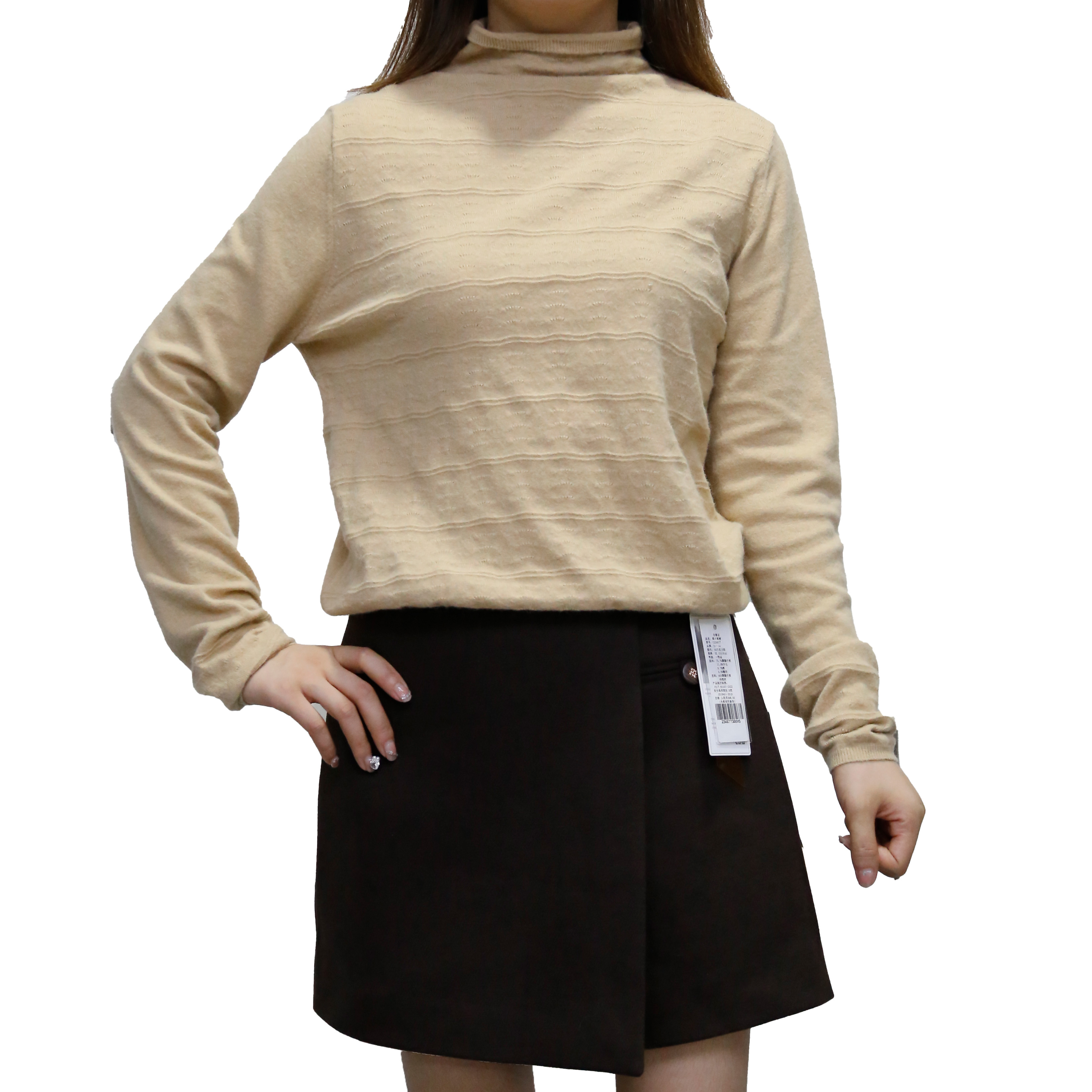 可路莎 C249637 冬季新款 高领细羊毛针织毛衣 时尚保暖舒适百搭