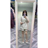 可路莎正品 女收腰系带气质 轻奢风小香风马甲套装 251136 法式