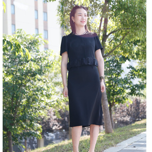 可路莎专柜正品252525立体荷叶边长裙连衣裙女装短袖
