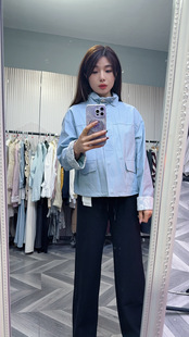 2026春季新款蕾丝拼接立领短款工装外套女洋气休闲夹克上衣