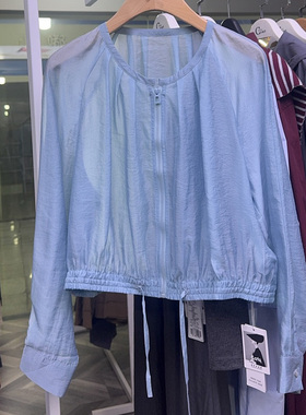 可路莎正品251050 抽褶休闲夹克短款女宽松抽绳轻薄夹克开衫