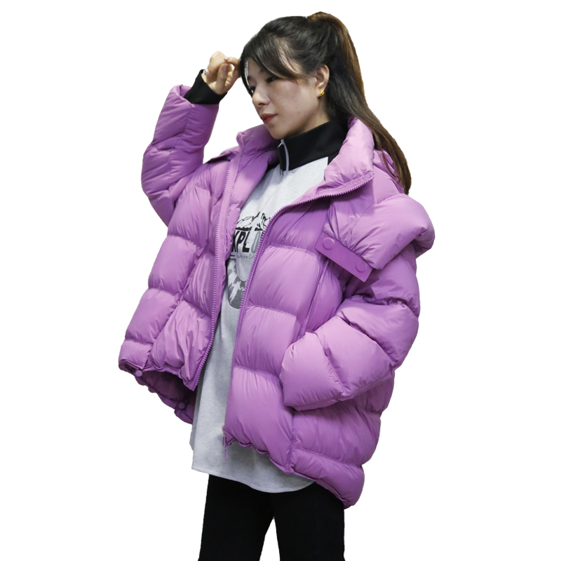 可路莎247809中款羽绒服 冬季新品锦纶舒适 量感连帽面包羽绒服